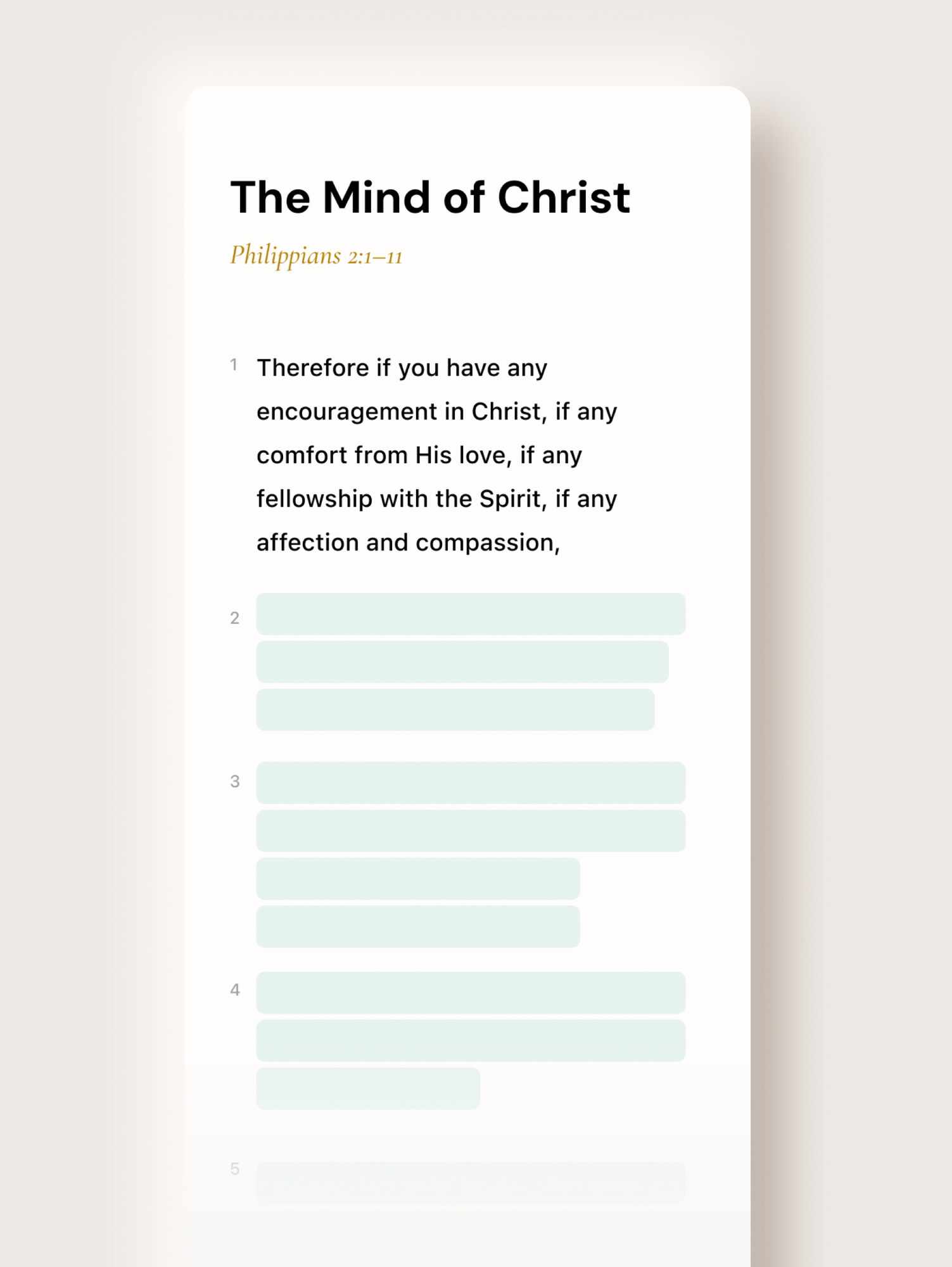 Versari reveal mode showing Scripture practice